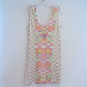 Mara Hoffman Pastel Pixel Cutout Dress